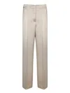 Blanca Vita Mastic Satin Palazzo Pants In Beige