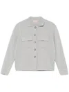 Blanca Vita Mélange-effect Cardigan In Grey