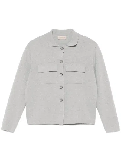 Blanca Vita Mélange-effect Cardigan In Grey