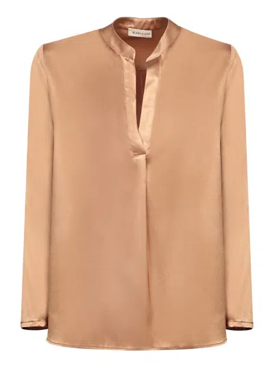 Blanca Vita Metallic Shirts In Brown