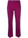 Blanca Vita Mid-rise Cropped Trousers In Purple
