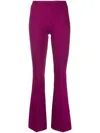 Blanca Vita Mid-rise Flared Trousers In Purple