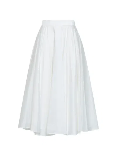 Blanca Vita White Lyocell Blend Geliux Midi Full Skirt