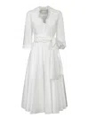 Blanca Vita Lightweight Muslin Midi Dress With Wrap-around Belt