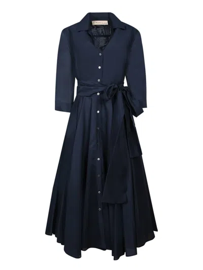 Blanca Vita Midi Shirt Dress With Belted Waist And Elegant Silhouette In Blue