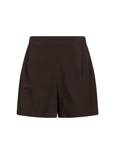 Blanca Vita Moka Viscose And Linen Pinxy Shorts In Brown