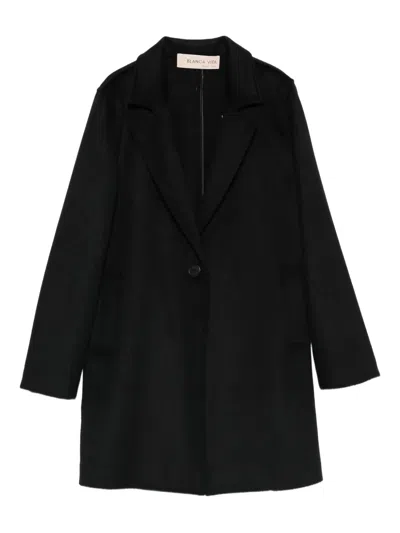 Blanca Vita Notched Coat In Black
