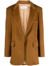 Blanca Vita Notched-lapels Brushed-effect Blazer In Brown