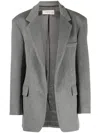 Blanca Vita Notched-lapels Mélange-effect Blazer In Grey
