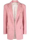 Blanca Vita Notched-lapels Textured-finish Blazer In Pink