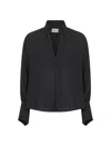 Blanca Vita V-neck Buttoned-cuffs Blouse