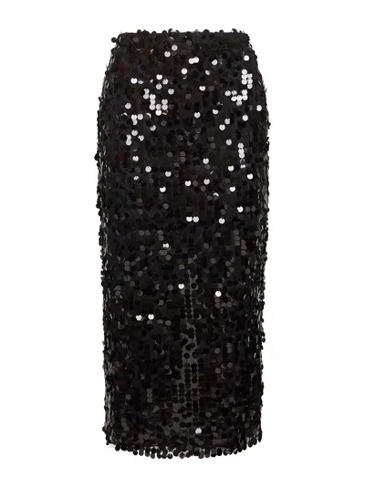Blanca Vita Onyx Sequins Gralis Midi Pencil Skirt