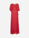 Blanca Vita Orange Georgette Adrian Long Dress