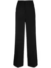 Blanca Vita Black Viscose And Linen Prinea Trousers In Schwarz