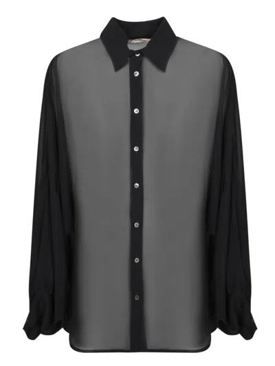 Blanca Vita Oversized Black Georgette Shirt