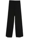 Blanca Vita Black Viscose And Linen Prinea Trousers In 黑色