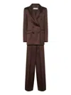 Blanca Vita Peak-lapel Double-breasted Suit In Brown
