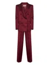 Blanca Vita Peak-lapel Double-breasted Suit In Burgundy