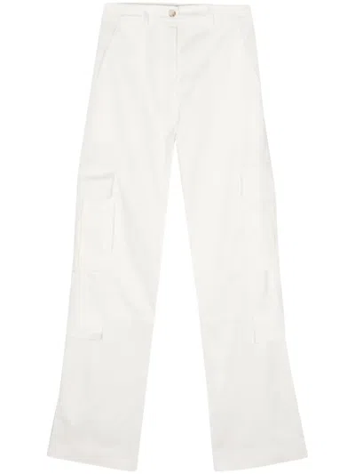 Blanca Vita Pittosforo Twill Straight Trousers In 白色