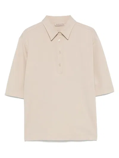 Blanca Vita Platy Polo Shirt In Neutrals