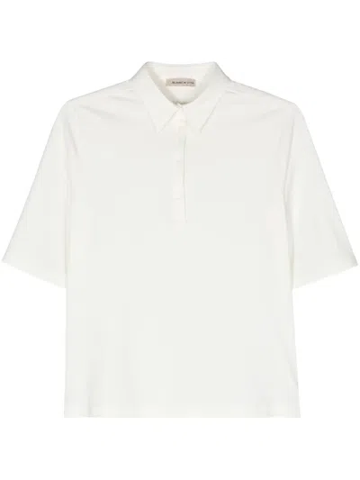 Blanca Vita Platy Short-sleeve Polo Top In Neutrals