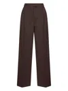 Blanca Vita Brown Stretch Canvas Pulsa One-pleat Trousers In Brown