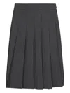 Blanca Vita Anthracite Stretch Canvas Gymbe Pleated Skirt In Gray