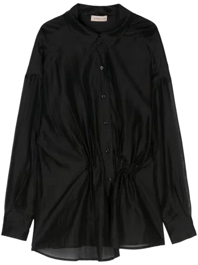 Blanca Vita Pleated Shirt In Black