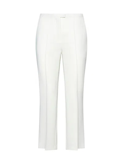 Blanca Vita Pleomele Topstitching-detail Trousers In White