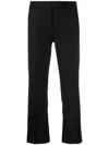 Blanca Vita Portula Pintuck-detail Cropped Trousers In Black