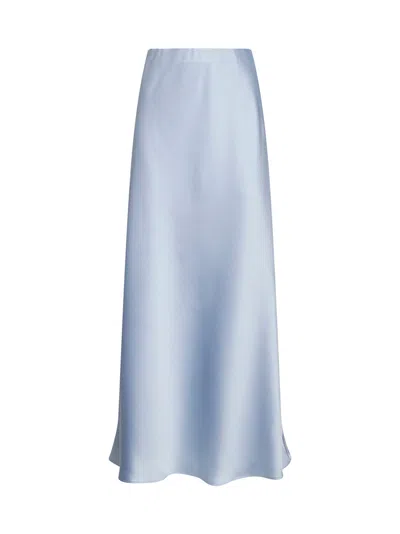 Blanca Vita Powder Blue Satin Gedila Long Bias Skirt