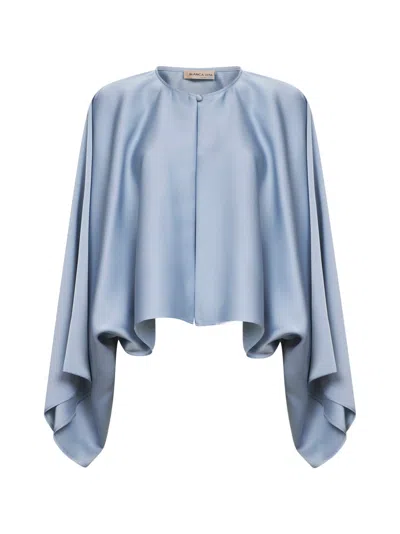 Blanca Vita Powder Blue Satin Merti Cape