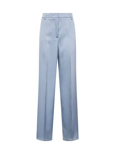 Blanca Vita Powder Blue Satin Pisa Straight Trousers