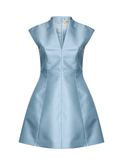 Blanca Vita Powder Blue Taffeta Alinka Mini Dress