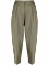 Blanca Vita Pressed-crease Cropped Trousers In Schwarz