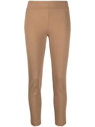 Blanca Vita Pressed-crease Leggings In Brown