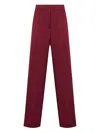 Blanca Vita Burgundy Satin Plettro Palazzo Trousers In Burgundy