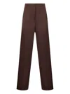 Blanca Vita Pressed-pleat Trousers In Brown