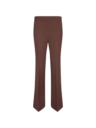 Blanca Vita Pressed-crease Flared Trousers In Brown