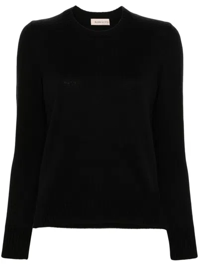 Blanca Vita Ribbed-knit Sweater In Black