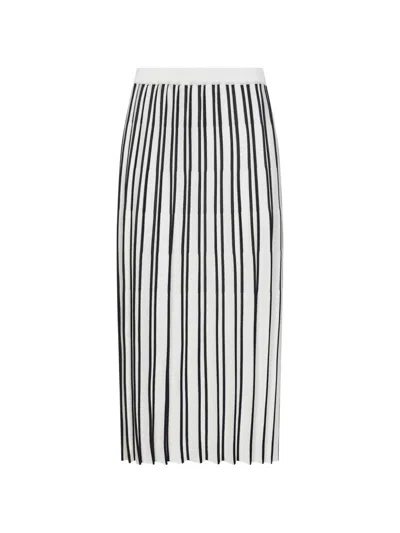 Blanca Vita Two-tone Knit Pleated Midi Skirt In Multi