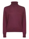Blanca Vita Burgundy Virgin Wool Turtleneck Sweater In Burgundy