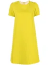 Blanca Vita Round-neck A-line Minidress In Green
