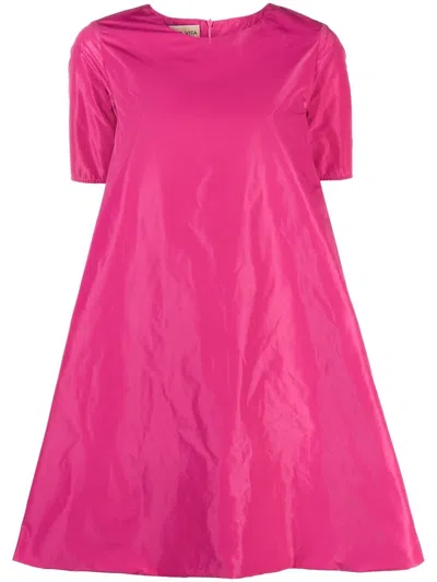 Blanca Vita Round-neck Dress In Rosa Shocking