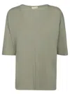 Blanca Vita Sage Jersey Blouse With Deep V-neck