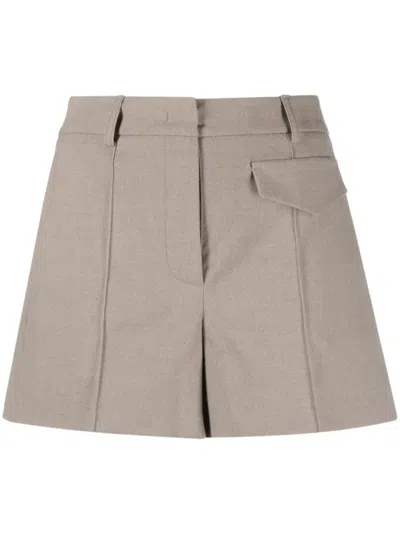 Blanca Vita Salicaria Mid-rise Shorts In Brown