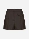 Blanca Vita Salicaria Pleated Mid-rise Shorts In Coffee