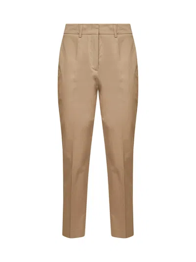 Blanca Vita Sand Stretch Cotton Pares Chino Trousers In Brown