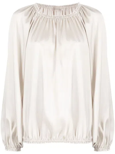 Blanca Vita Ivory Long-sleeved Blouse In Neutrals