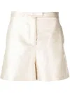 Blanca Vita Satin-finish Tailored Shorts In Nude
